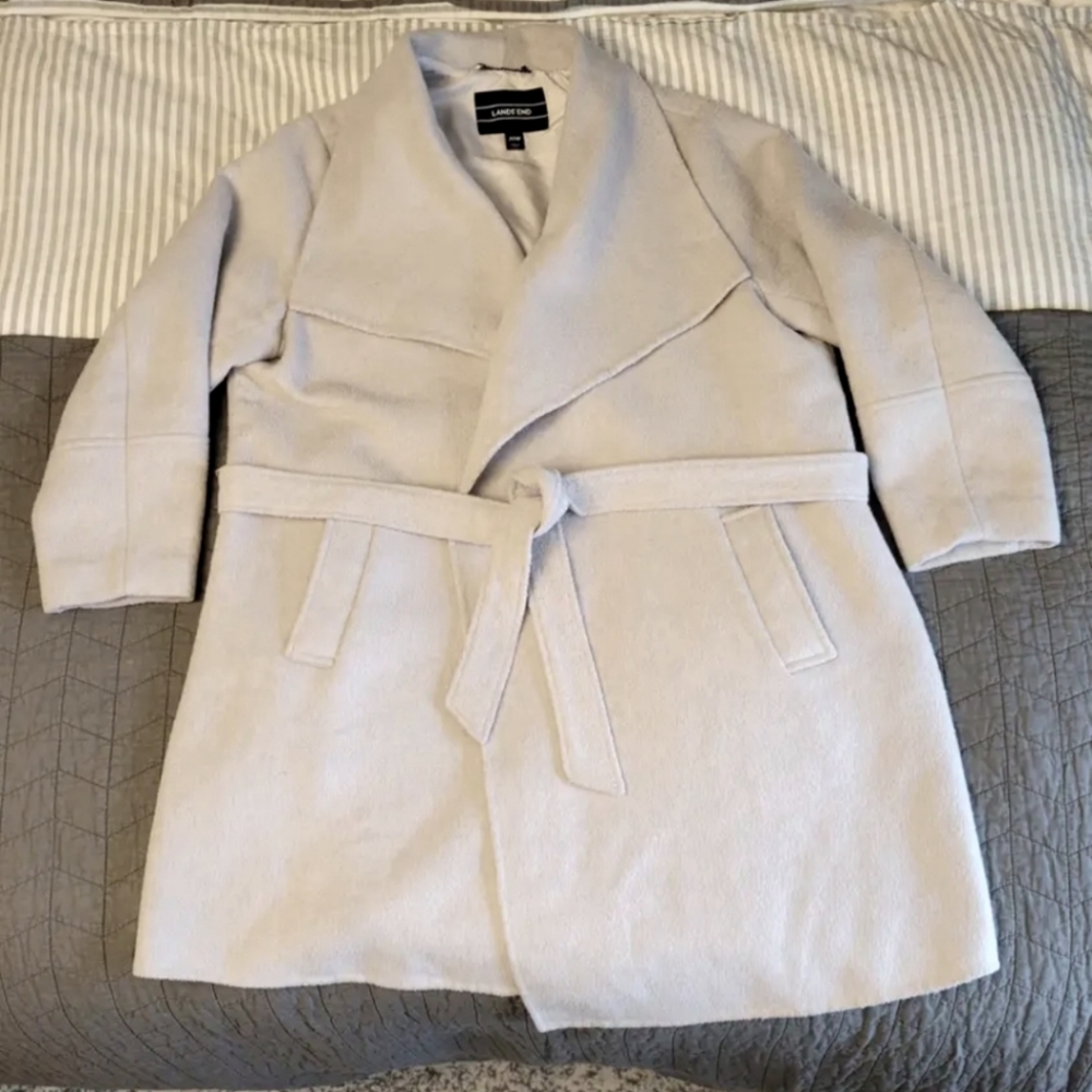 Wool Blend Wrap Coat